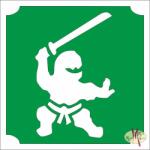 KiviArt 5x5 cm-es Csillám tetoválás sablon - Ninja 33