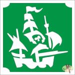 KiviArt 5x5 cm-es Csillámtetoválás sablon - Kalóz hajó 410