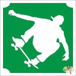 KiviArt 5x5 cm-es Csillámtetoválás sablon - Gördeszkás 136