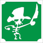 KiviArt 5x5 cm-es Csillámtetoválás sablon - Csontváz kalóz 170