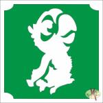 Body Deco 5x5 cm-es Csillám tetoválás sablon - papagáj 26