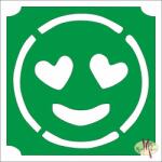  5x5 cm-es Csillámtetoválás sablon - Emoji, smiley 234 - mkkreativ