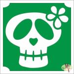  5x5 cm-es Csillámtetoválás sablon- Koponya 56 - mkkreativ