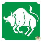  5x5 cm-es Csillám tetoválás sablon - Bika 27 - mkkreativ