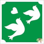  5x5 cm-es Csillámtetoválás sablon - Galambok 238 - mkkreativ