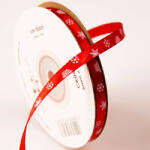  Karácsonyi hópehely mintás szatén szalagok - 6 mm több szín