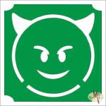  5x5 cm-es Csillámtetoválás sablon - Emoji, smiley 420 - mkkreativ