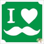  5x5 cm-es Csillám tetoválás sablon - I love bajusz 226 - mkkreativ
