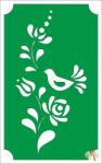  8x5 cm-es Csillám tetoválás sablon - Virág madárral 98 - mkkreativ