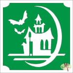  5x5 cm-es Csillámtetoválás sablon - Halloween Kastély 176 - mkkreativ
