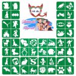 KiviArt Csillámtetoválás sablon "A" szett 48 db - 4 in 1