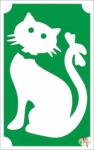  8x5 cm-es Csillámtetoválás sablon - Cica masnival 86 - mkkreativ