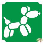  5x5 cm-es Csillámtetoválás sablon - Lufikutya 126 - mkkreativ