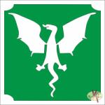 KiviArt 5x5 cm-es Csillám tetoválás sablon - Sárkány 19