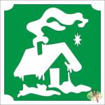  5x5 cm-es Csillám tetoválás sablon - Téli házikó 380 - mkkreativ