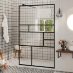vidaXL Paravan duș walk-in, negru, 100x195 cm, sticlă ESG transparentă (150754)