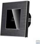 Luxion Buton Sonerie cu Touch, cu Revenire, din Sticla si Rama de Aluminiu LUXION - culoare negru
