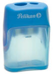 Pelikan Ascutitoare plastic dubla cu container Pelikan V-Blade blister, Albastra (700245/ALBASTRU)