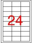 MOS Öntapadós etikett címke 64, 6X33, 8 mm A4 íven univerzális 24 db/ív, 2400 db/csomag