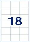 MOS Öntapadós etikett címke 70x48 mm A4 íven univerzális 18 db/ív, 1800 db/csomag (raktáron)