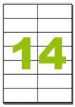 MOS Öntapadós etikett címke 105X42, 3 mm szegély nélkül A4 íven univerzális 14 db/ív, 1400 db/csomag