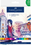 Faber-Castell Markere 2 capete, acuarela FABER-CASTELL Goldfaber Aqua Dual, 12 culori/cutie, FC164612