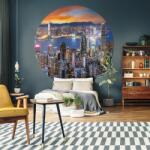 WallArt Tapet în formă de cerc „Skyline by Night, 142, 5 cm WPC-WA04 (440352)