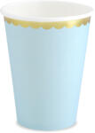 PartyDeco S. r. o Party pohár, világos kék, arany szegéllyel, 220ml, 6db/cs