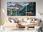  Festés számok szerint - Hegyi házikó (3 db-os készlet) Méret: 40x60cm (3db), Keretezés: Keret nélkül (csak a vászon)