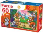DEICO Puzzle Animale în pădure - Puzzle copii, 60 piese (61478-04) Puzzle
