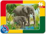 D-Toys Puzzle animale sălbatice: Elefanți - Puzzle 12 piese (60181-06) Puzzle