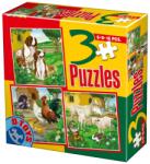 D-Toys Puzzle Animale domestice - Set 3 puzzle-uri de 6, 9, 16 piese (60150-01) Puzzle