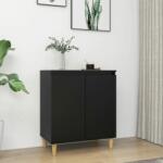 vidaXL Servantă cu picioare din lemn masiv, negru, 60x35x70 cm, PAL (806068) Comoda