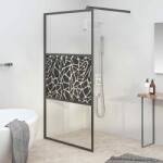 vidaXL Paravan de duș walk-in negru 100x195 cm sticlă ESG model piatră (151882)