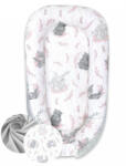  Baby Shop babafészek 55x75 cm - Lulu rózsaszín/szürke - babyshopkaposvar