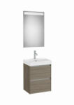 Roca Ona Pack 2 fiókos mosdószekrény mosdóval 50x36 tükör LED világítással Sötét szil A851698511 (A851698511)