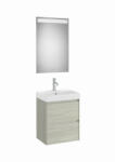 Roca Ona Pack 2 fiókos mosdószekrény mosdóval 50x36 tükör LED világítással Világos Tölgy A851698512 (A851698512)