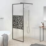 vidaXL Paravan de duș walk-in negru 80x195 cm sticlă ESG model piatră (151880) - vidaxl