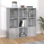 vidaXL Bibliotecă, gri sonoma, 98x30x98 cm (815448) Biblioteca