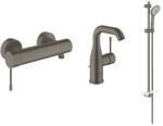 GROHE Pachet 3in1 dus Grohe Essence 33636AL1, 1/2'', baterie dus, baterie lavoar 3/8'', M, coloana dus, mat, grafit (33636AL1+23462AL1+27226AL1)