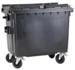  1100 literes lapos tetejű hulladékgyűjtő konténer (fekete) (07_0013-3_szemetes)