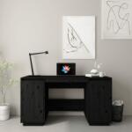 vidaXL Birou, negru, 140x50x75 cm, lemn masiv de pin (814328)