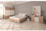 TEMPO KONDELA Set dormitor (pat 180x200 cm), stejar wotan/ alb, GABRIELA NEW