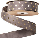 Valex Decor Arany pöttyös ripsz szalag 25mm x 20m - Szürke (DG25-09)