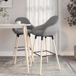 vidaXL Scaune de bar, 2 buc. , gri deschis, material textil (338710)