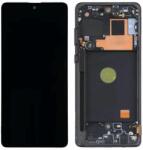 Samsung Galaxy Note 10 Lite N770F - LCD Kijelző + Érintőüveg + Keret (Aura Black) OLED, Aura Black