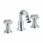 Bugnatese Olympia 3-lyukas bidé csaptelep leeresztővel, bronz 8425BR (8425BR)