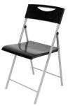 ALBA Összecsukható szék, fém és műanyag, ALBA Smile, fekete (BAS11) - pencart
