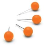 Nobo Térképtű, gömb fejű, 100 db, NOBO narancs (VN5329) - pencart