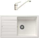 BLANCO 523328+2560/PS98 - Blanco Legra XL 6 S gránit mosogató fehér 860X500 + Olasz álló csaptelep fehér szett (523328+2560/PS98)
